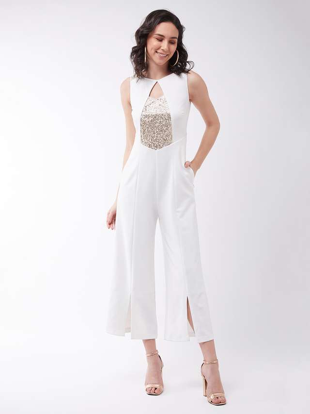 miss chase Solid Sleeveless Polyester Women's Knee Length Jumpsuit-picture-29