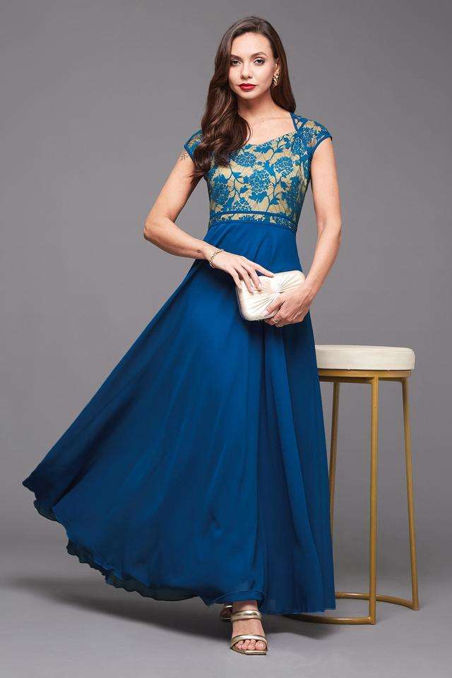miss chase Floral V-Neck Georgette Women Dress-picture-28