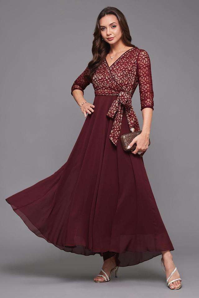 miss chase Floral V-Neck Georgette Women Dress-picture-29