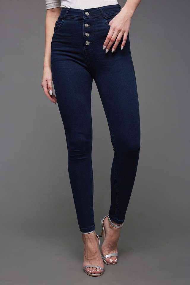 miss chase High Rise Dark Wash Denim Skinny Fit Women's Jeans-picture-24
