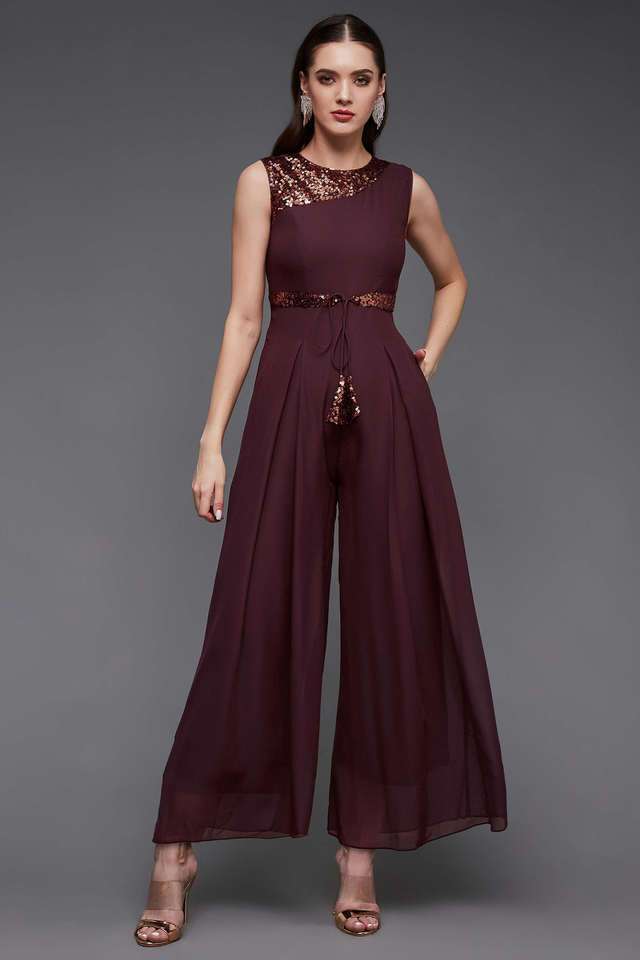 miss chase Embellished Georgette Round Neck Women's Jumpsuit-picture-32