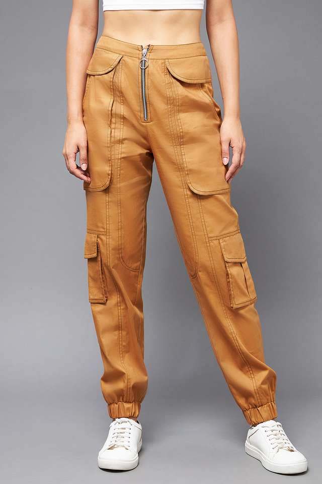Solid Relaxed Fit Cotton Women Casual Wear Trouser-image-30