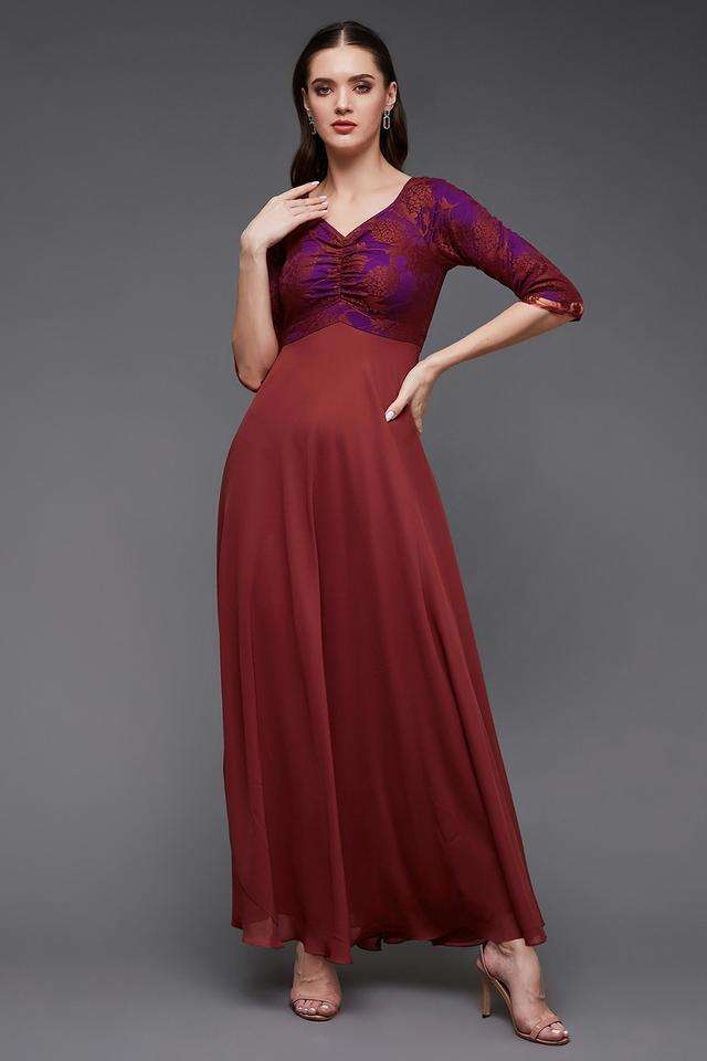 miss chase Abstract V-Neck Georgette Women Dress-picture-21
