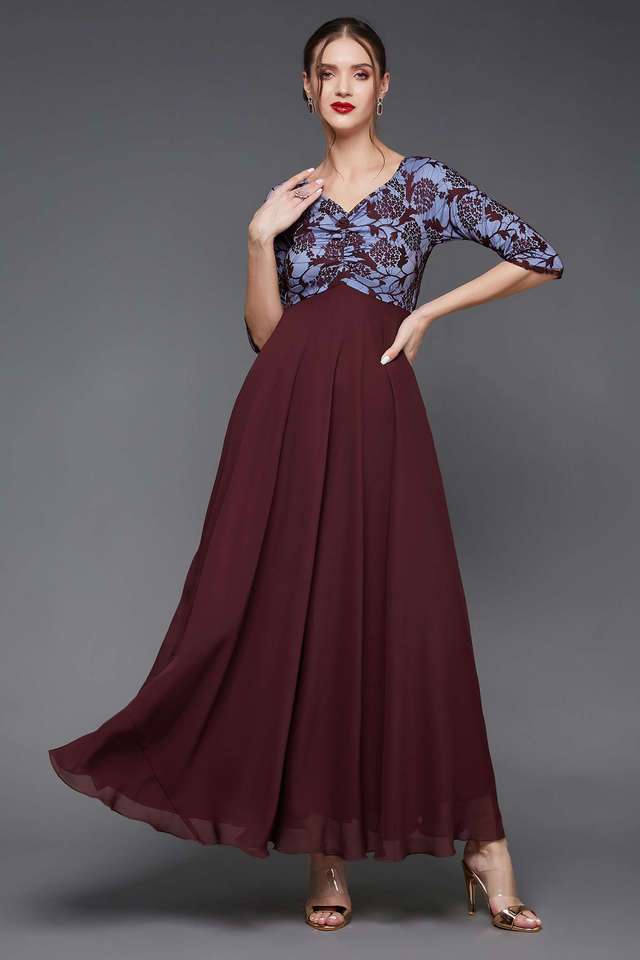 miss chase Floral V-Neck Georgette Women Dress-picture-35