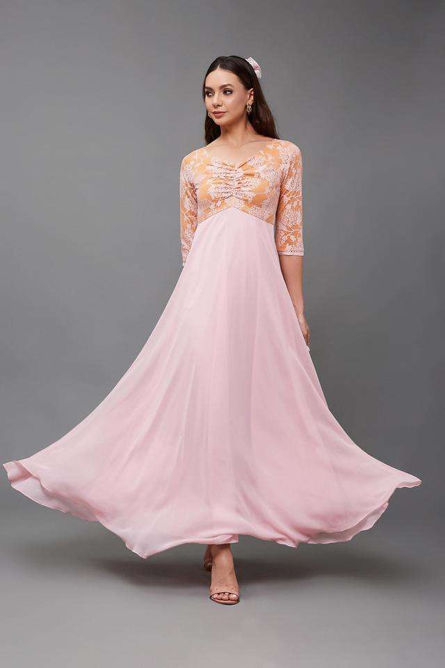 miss chase Textured V-Neck Georgette Women Dress-picture-11