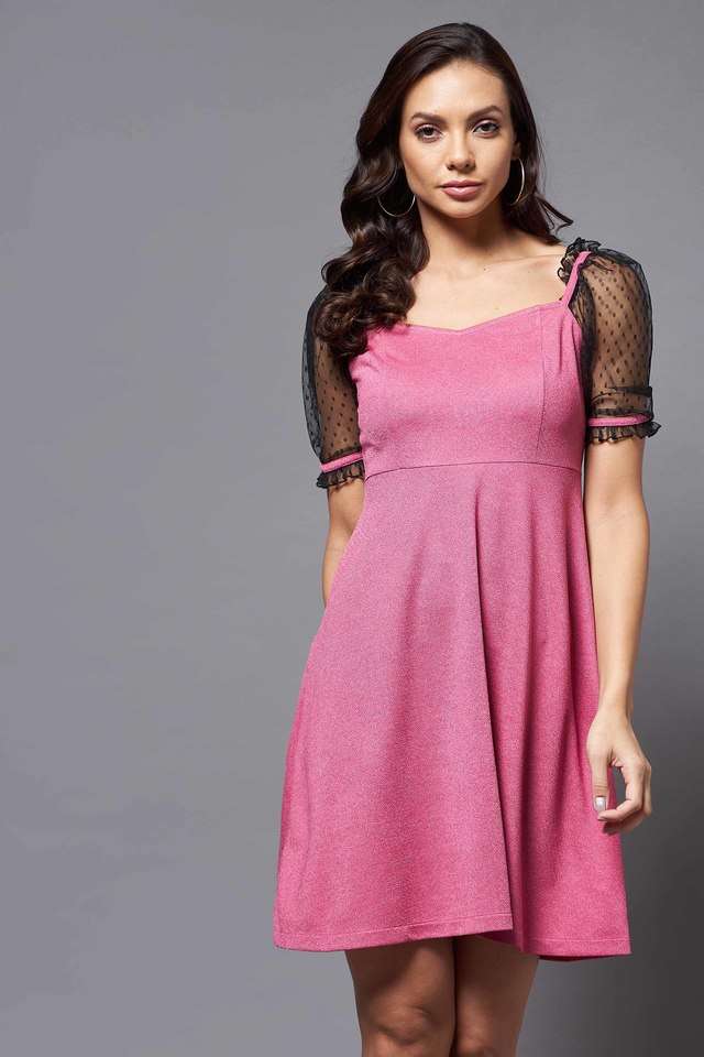 miss chase Solid V-Neck Polyester Women Dress-picture-24
