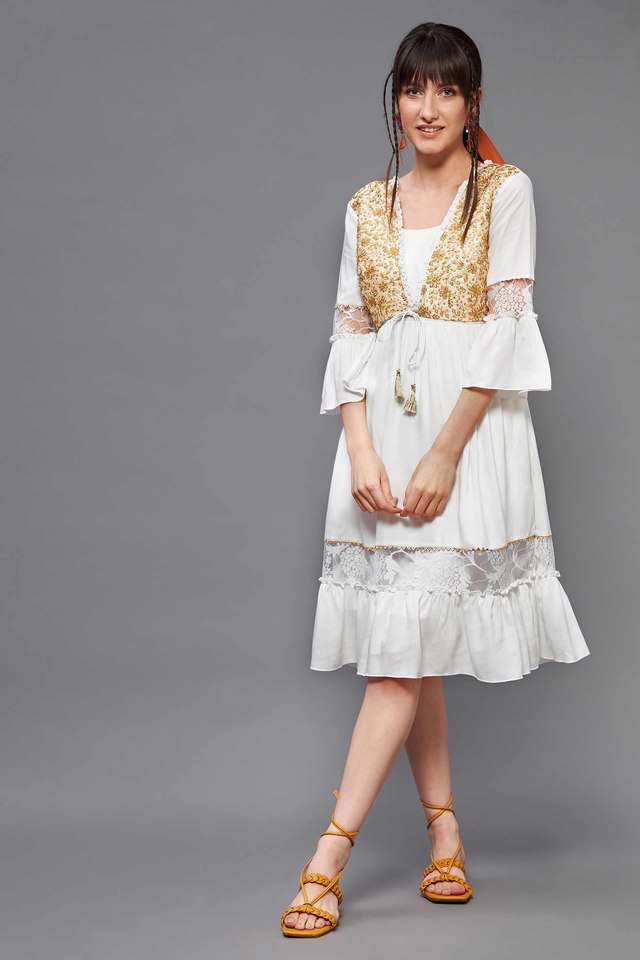 miss chase Embroidered Square Neck Blended Fabric Women Dress-picture-40