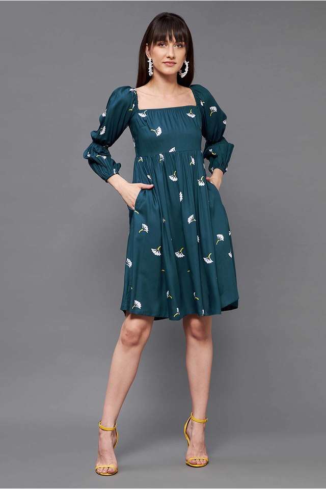 miss chase Floral Square Neck Blended Fabric Women Dress-picture-32