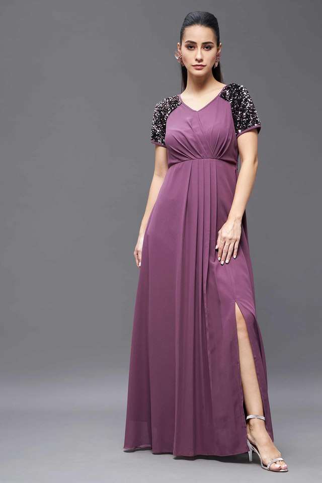 miss chase Embellished V-Neck Polyester Women Dress-picture-28