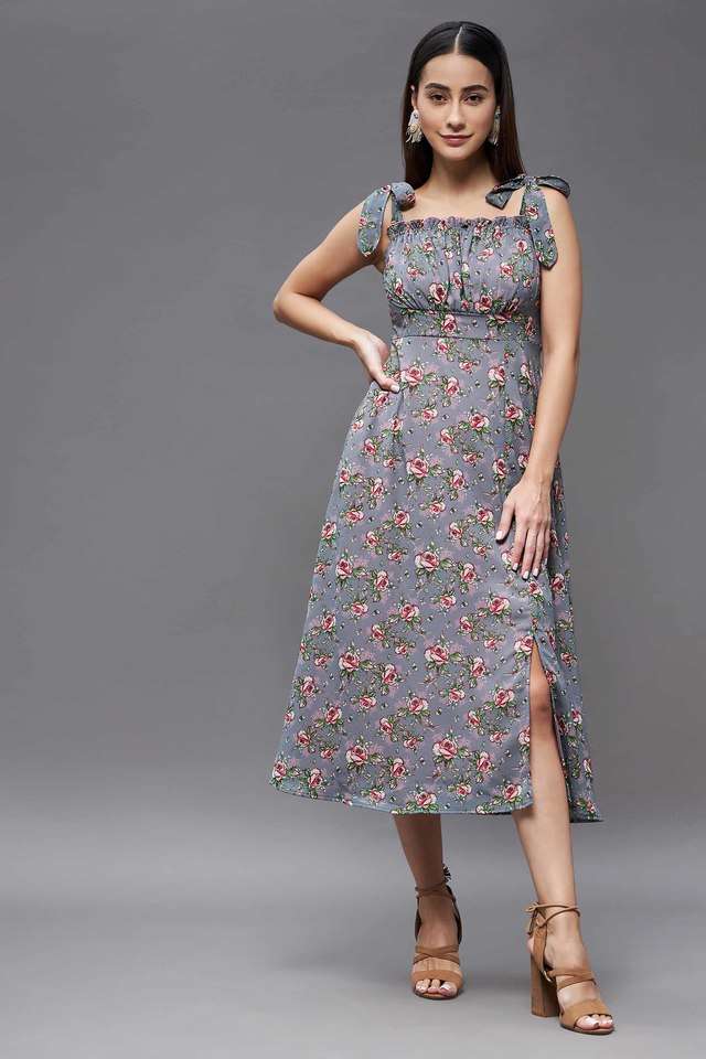 miss chase Floral Square Neck Georgette Women Dress-picture-34