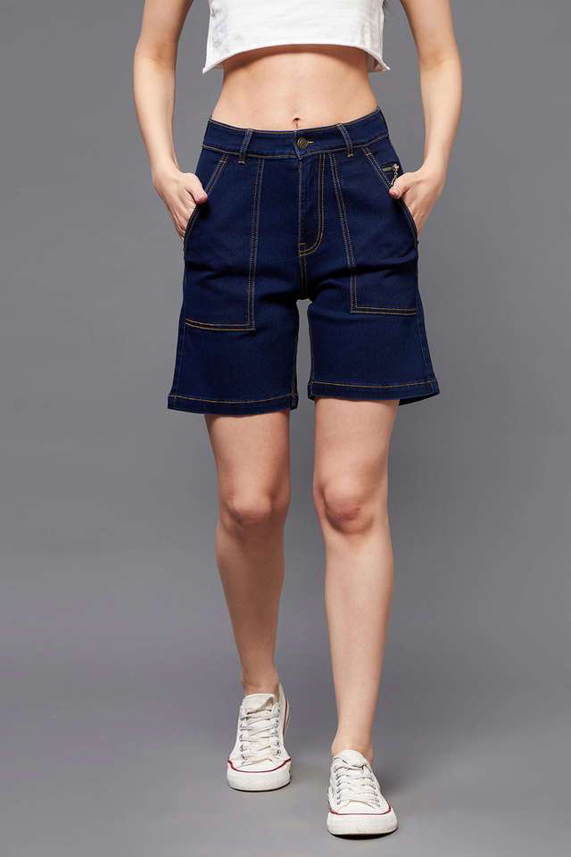 miss chase Regular Fit Above Knee Denim Women's Casual Wear Shorts-picture-15