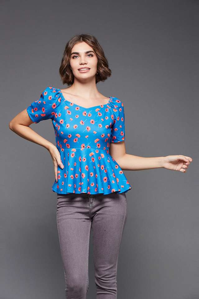 miss chase Printed Polyester V-Neck Women Top-picture-42