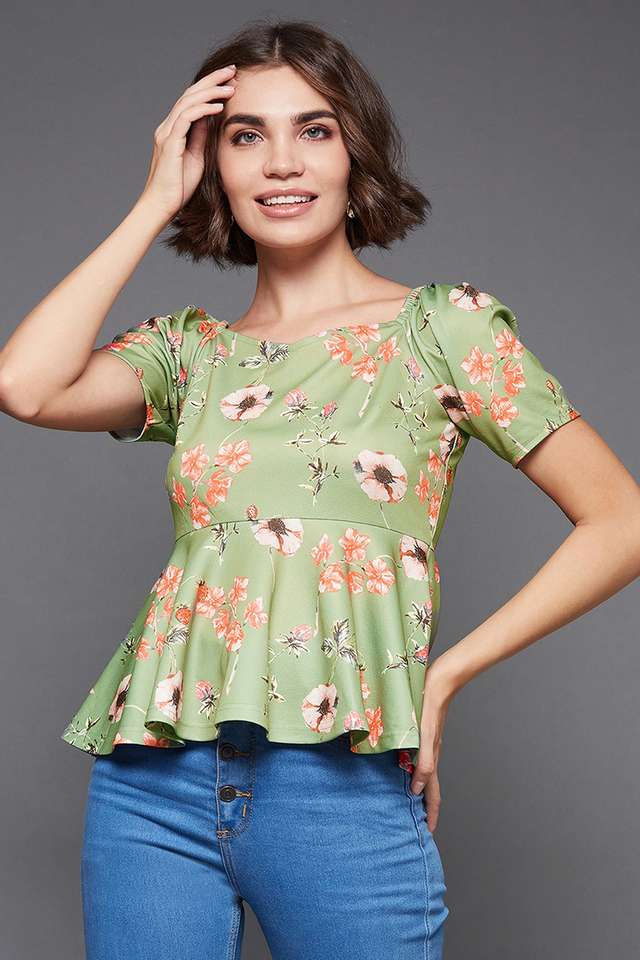 miss chase Printed Polyester V-Neck Women Top-picture-45