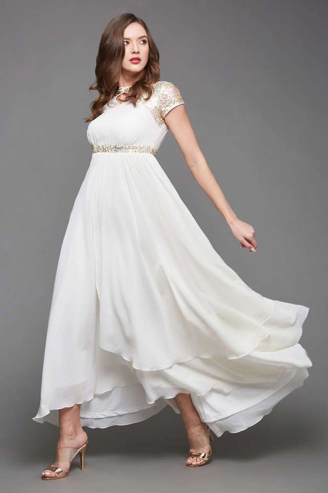 miss chase Embellished Round Neck Rayon Women Dress-picture-30