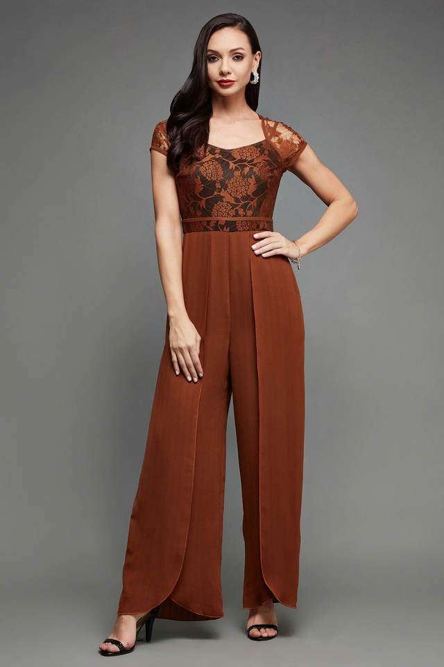 miss chase Floral Short Sleeves Crepe Women's Jumpsuit-picture-33