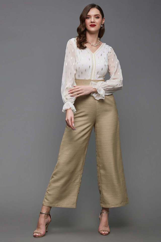 miss chase Textured Polyester V Neck Women's Jumpsuit-picture-12