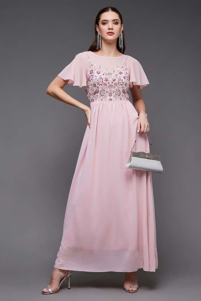 miss chase Embroidered Boat Neck Georgette Women Dress-picture-24