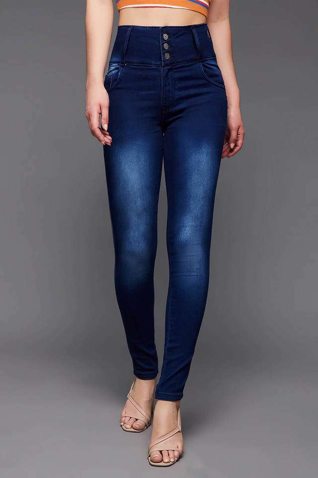 miss chase Women's Skinny Fit High Rise Clean Look Regular Length Stretchable High Waist Denim Jeans-picture-30