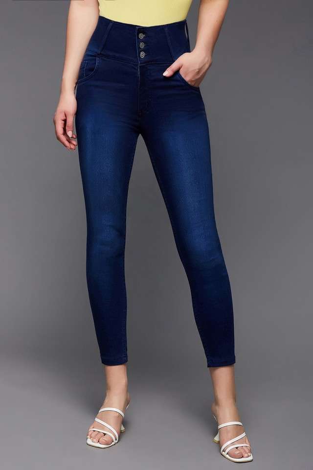 miss chase Women's Skinny Fit High Rise Clean Look Cropped Length Stretchable High Waist Denim Jeans-picture-29
