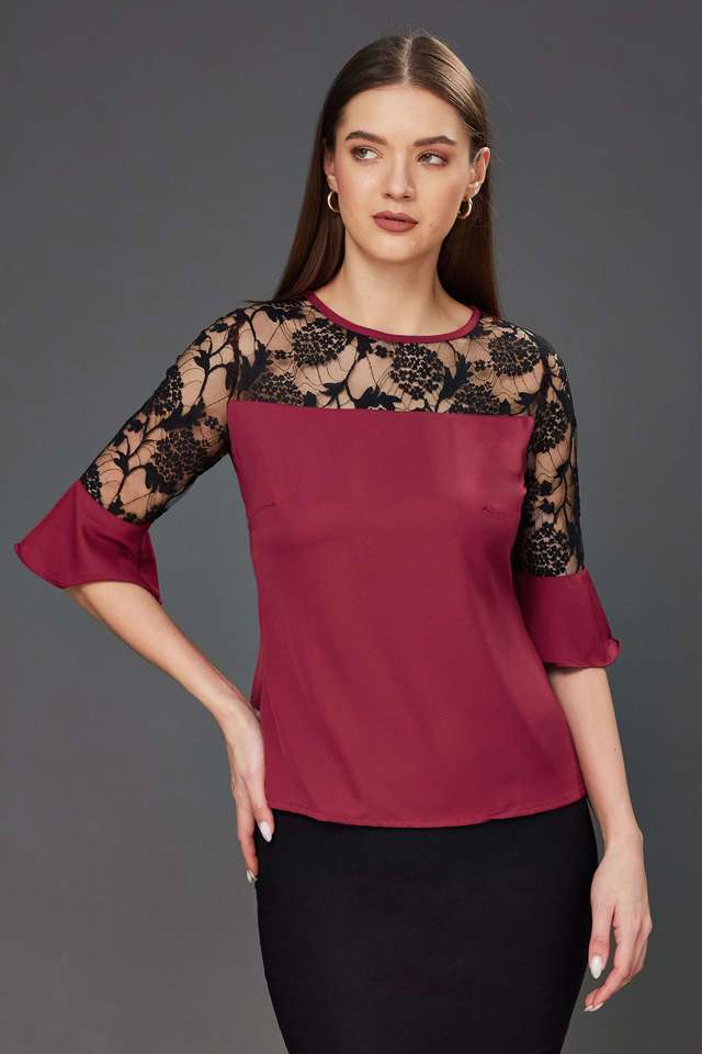 miss chase Solid Rayon Round Neck Women Top-picture-23