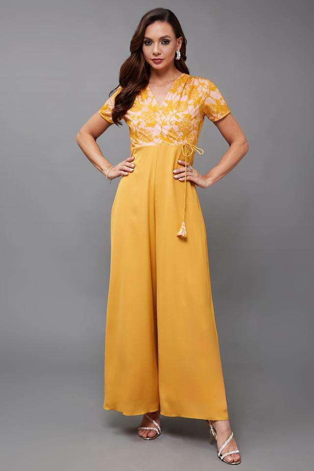 Textured Half Sleeves Crepe Women's Ankle Length Jumpsuit-image-8