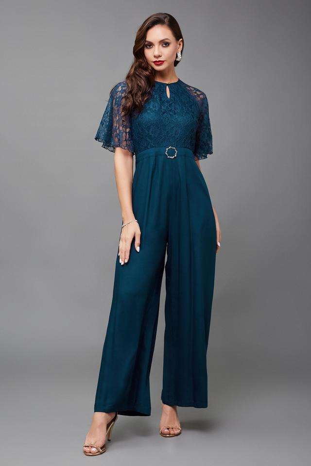 miss chase Floral Half Sleeves Viscose Women's Ankle Length Jumpsuit-picture-11