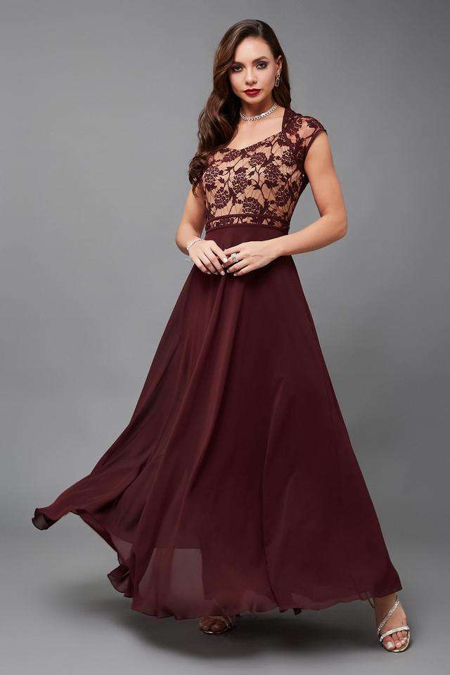 miss chase Floral V-Neck Georgette Women Dress-picture-13