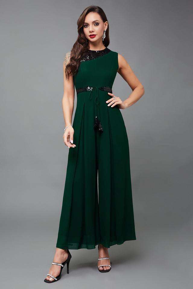 miss chase Embellished Sleeveless Georgette Women's Ankle Length Jumpsuit-picture-34