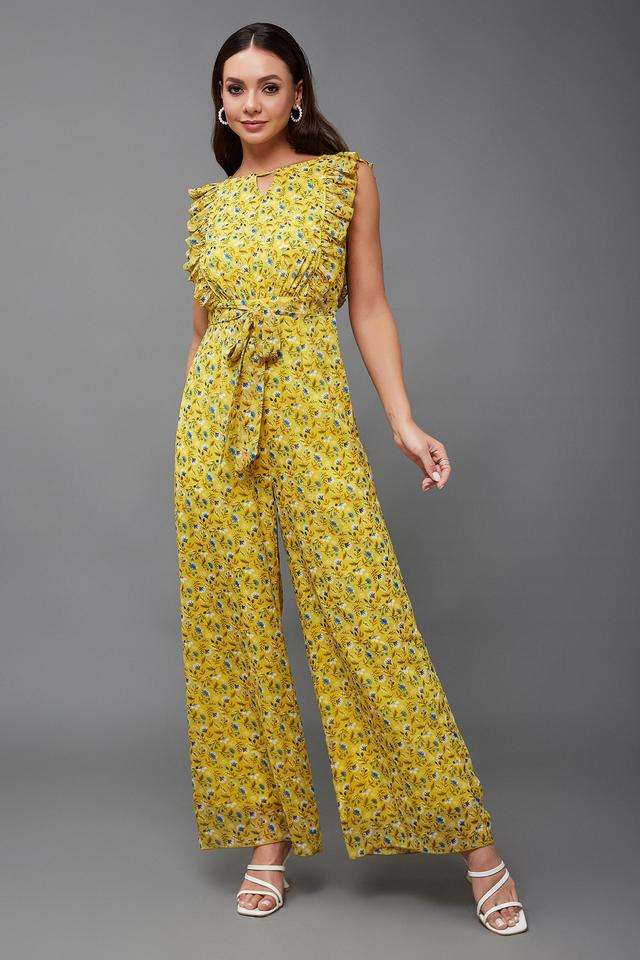 miss chase Floral Sleeveless Georgette Women's Ankle Length Jumpsuit-picture-33