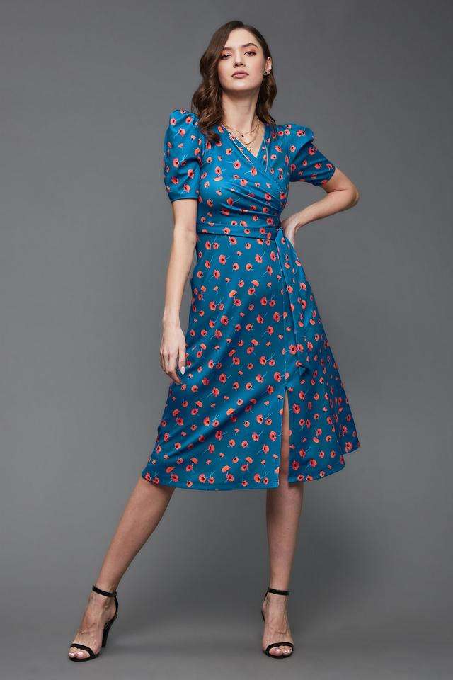 miss chase Floral V-Neck Polyester Women Dress-picture-21