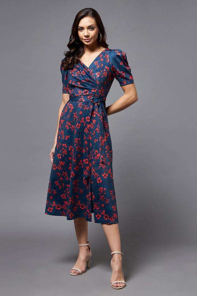 miss chase Floral V-Neck Polyester Women Dress-picture-25