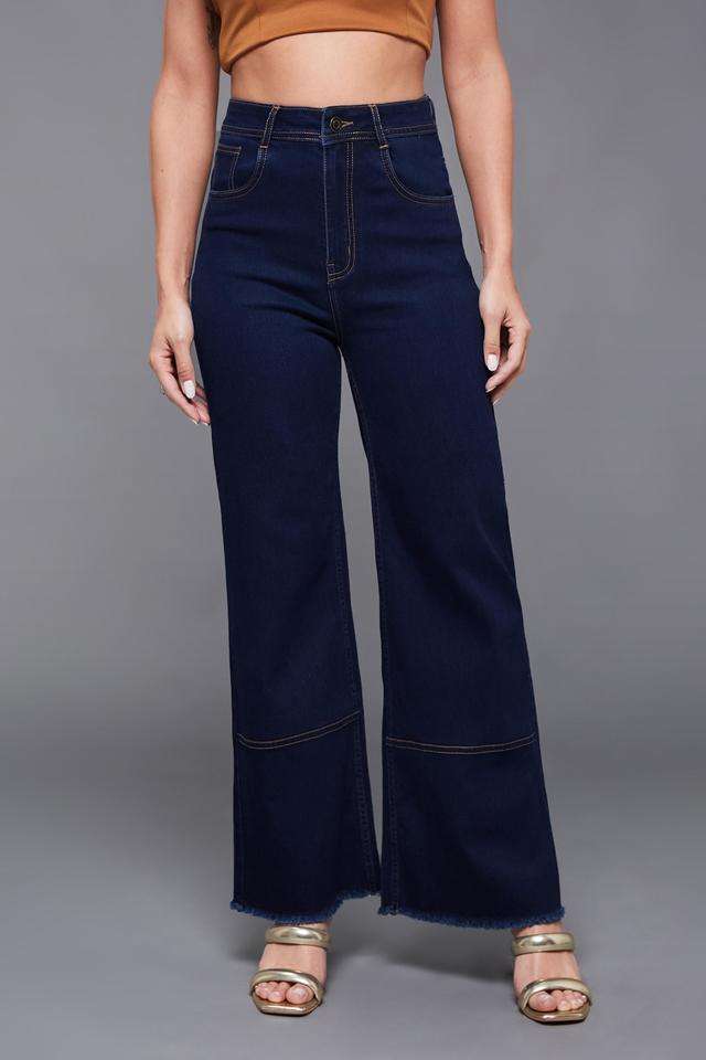 miss chase High Rise Light Wash Denim Relaxed Fit Women's Jeans-picture-33