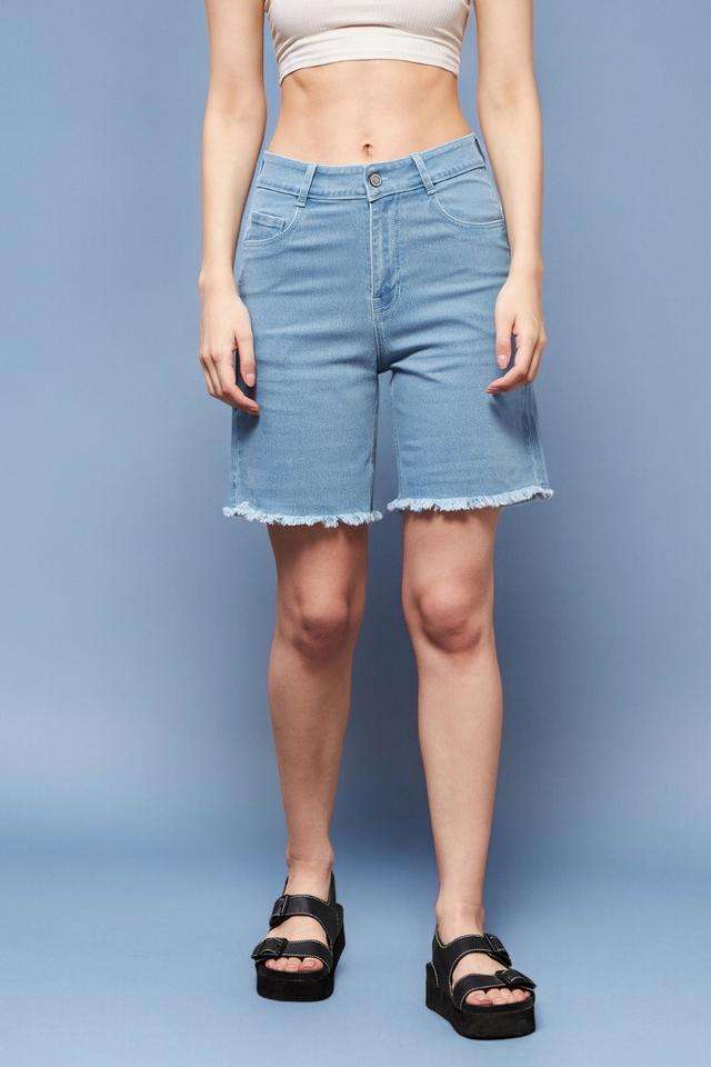 miss chase Regular Fit Above Knee Denim Women's Casual Wear Shorts-picture-10