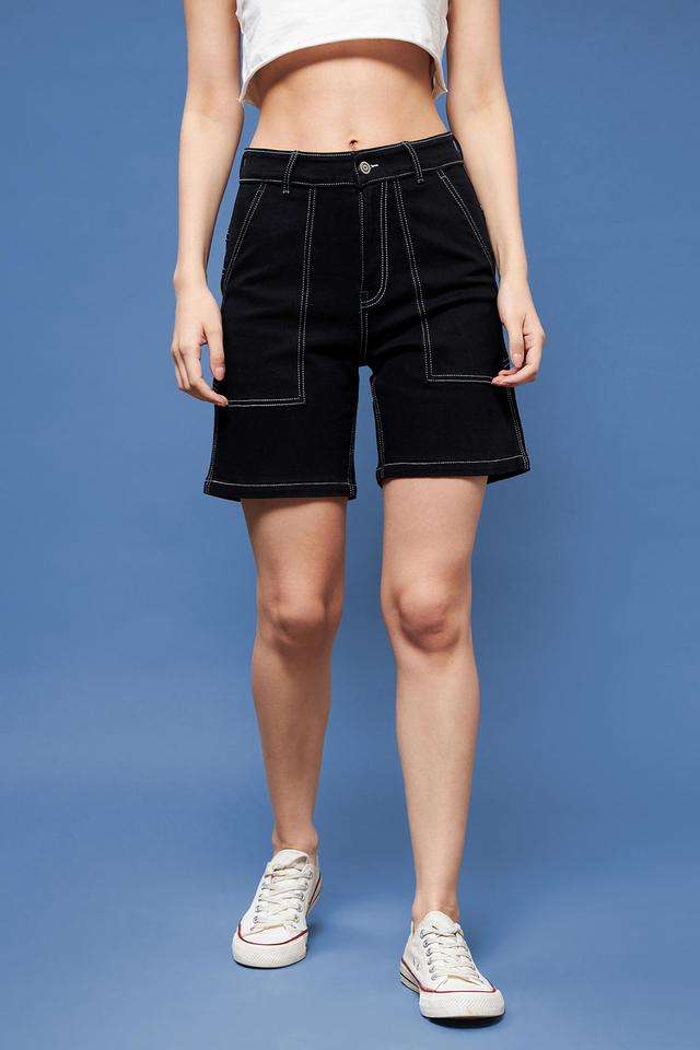 miss chase Regular Fit Above Knee Denim Women's Casual Wear Shorts-picture-17