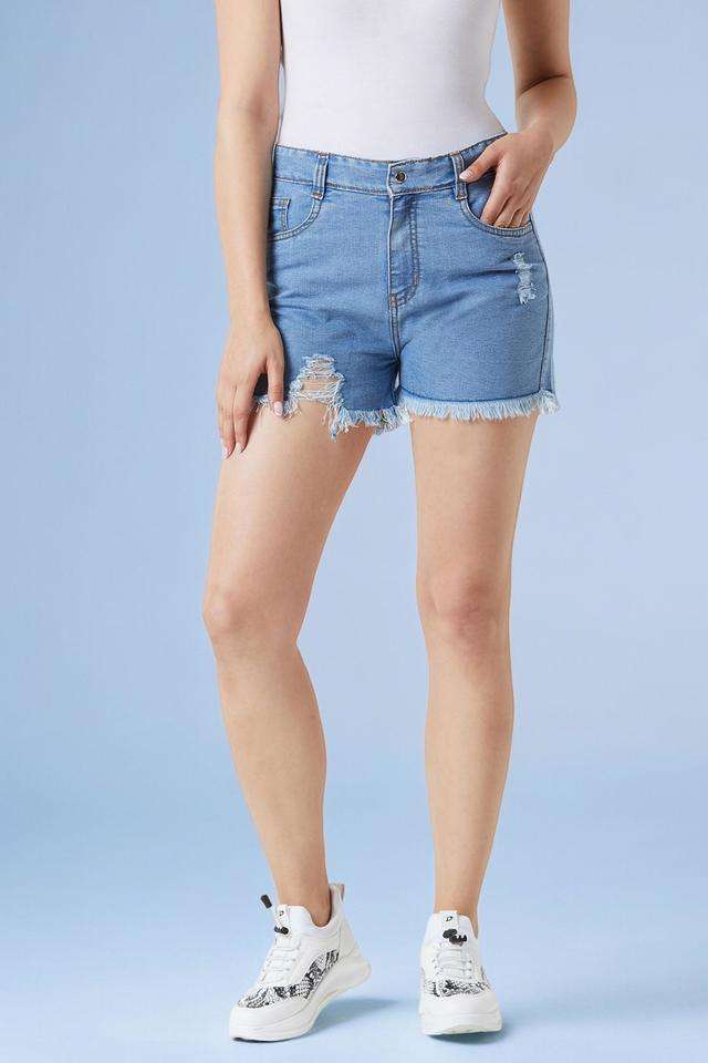 miss chase Relaxed Fit Above Knee Denim Women's Casual Wear Shorts-picture-34