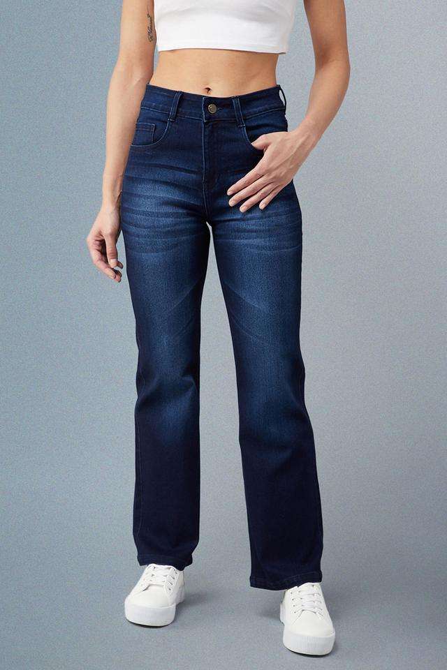 miss chase Mid Rise Dark Wash Denim Relaxed Fit Women's Jeans-picture-38