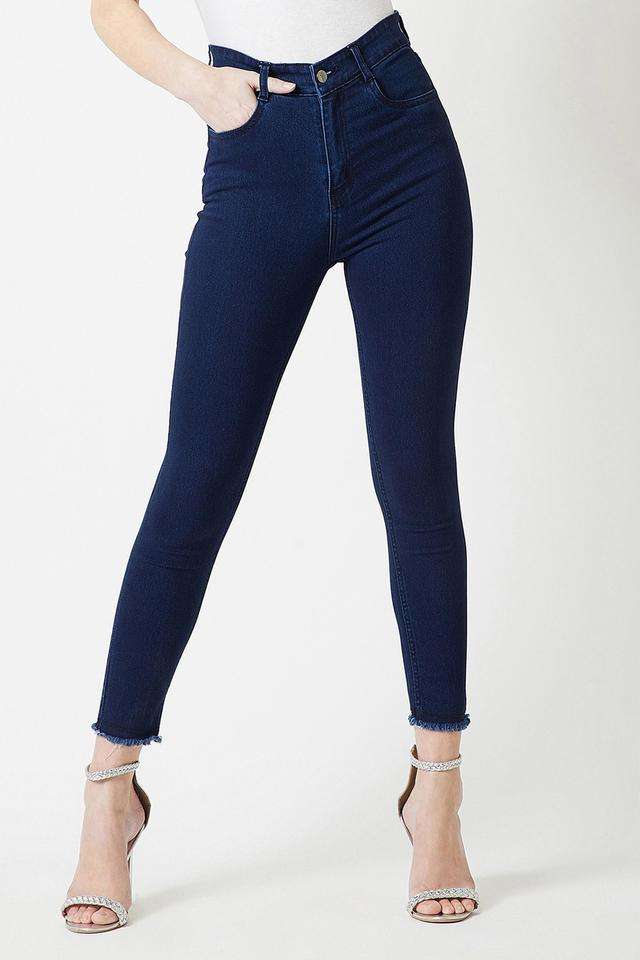 miss chase High Rise Dark Wash Denim Skinny Fit Women's Jeans-picture-28