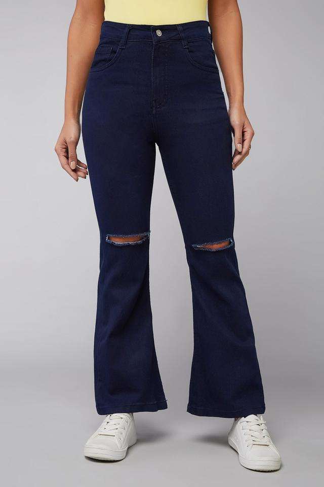 miss chase High Rise Dark Wash Denim Bootcut Fit Women's Jeans-picture-29