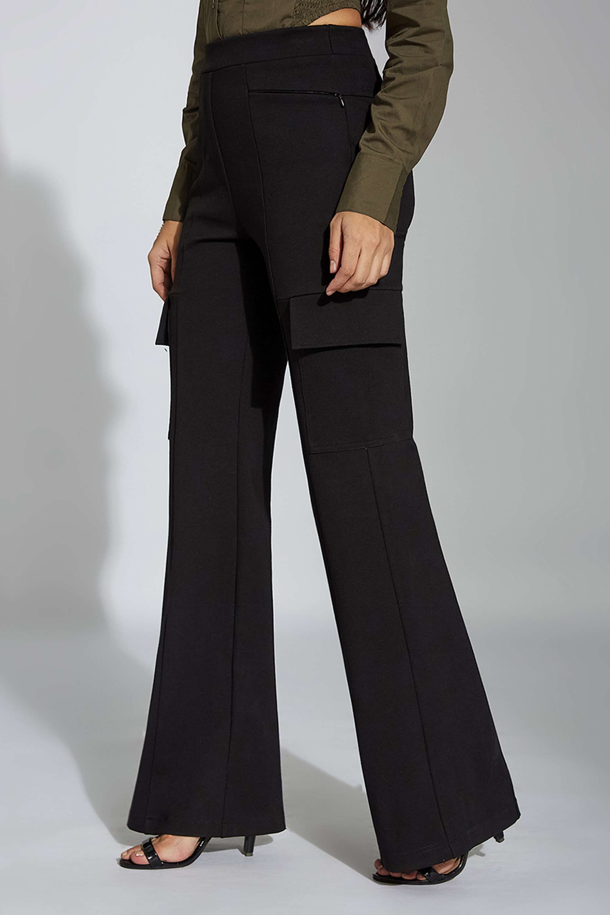 Miss Chase Womens Black Cargo Regular Trouser-picture-31