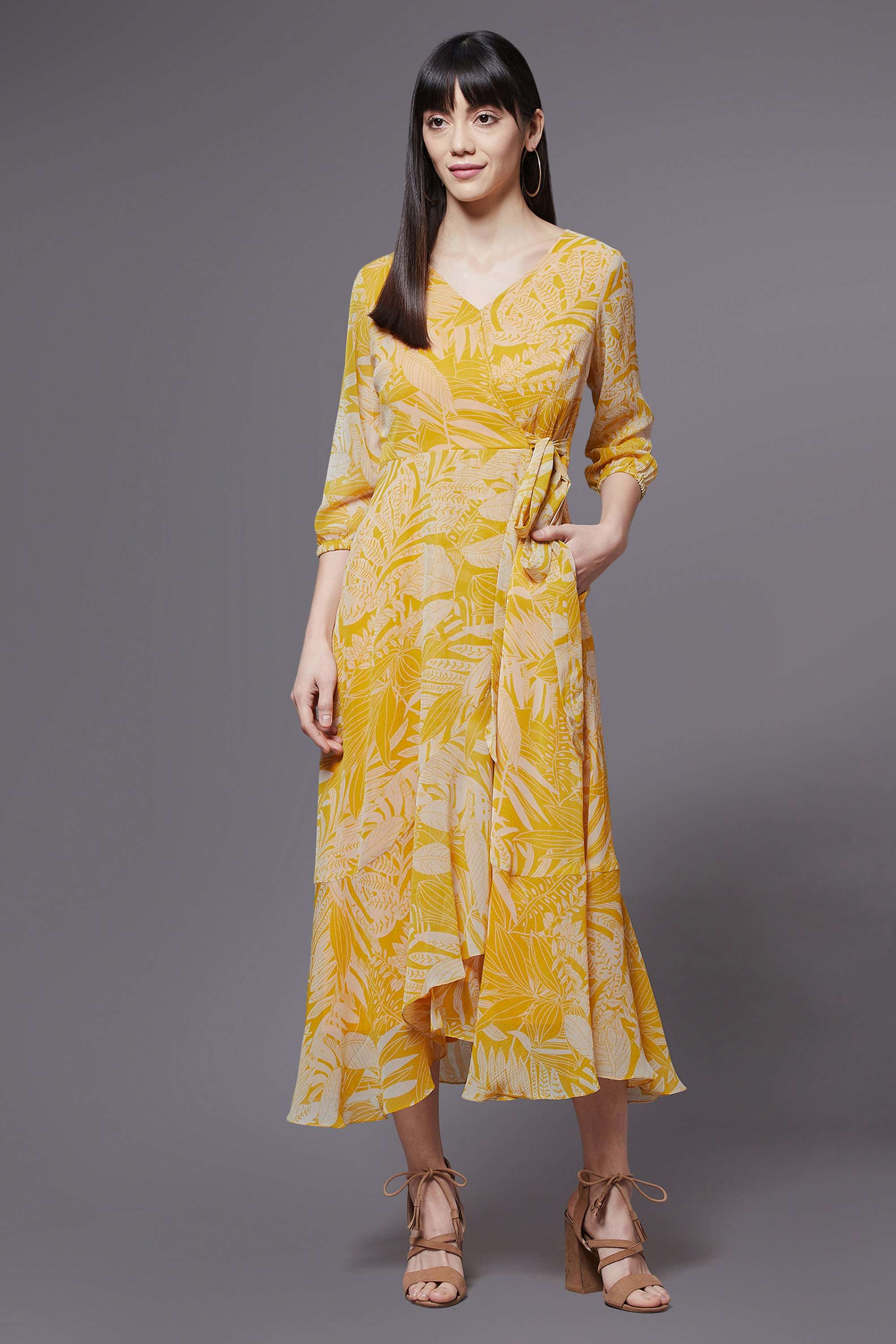 miss chase Floral V-Neck Chiffon Women Dress-picture-29