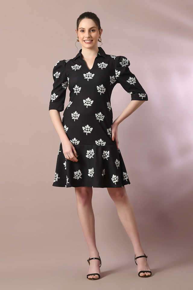 myshka Printed Collared Polyester Women Dress-picture-11