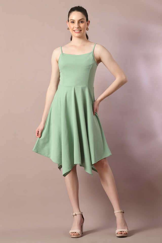 myshka Solid Round Neck Polyester Women Dress-picture-34