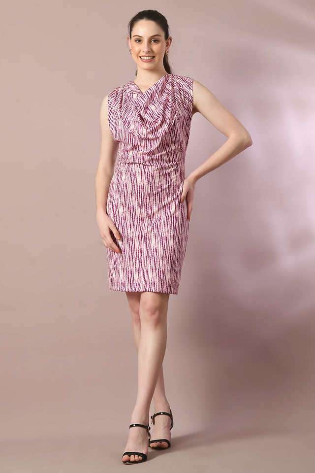 myshka Printed Cowl Neck Polyester Women Dress-picture-26