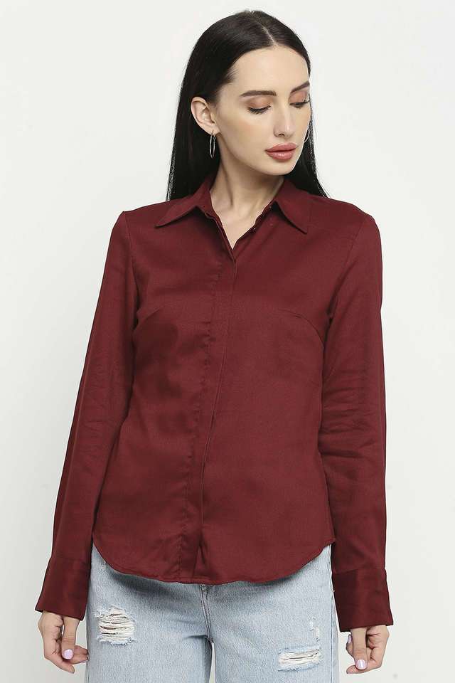 remanika Solid Collared Cotton Women Casual Wear Shirt-picture-28