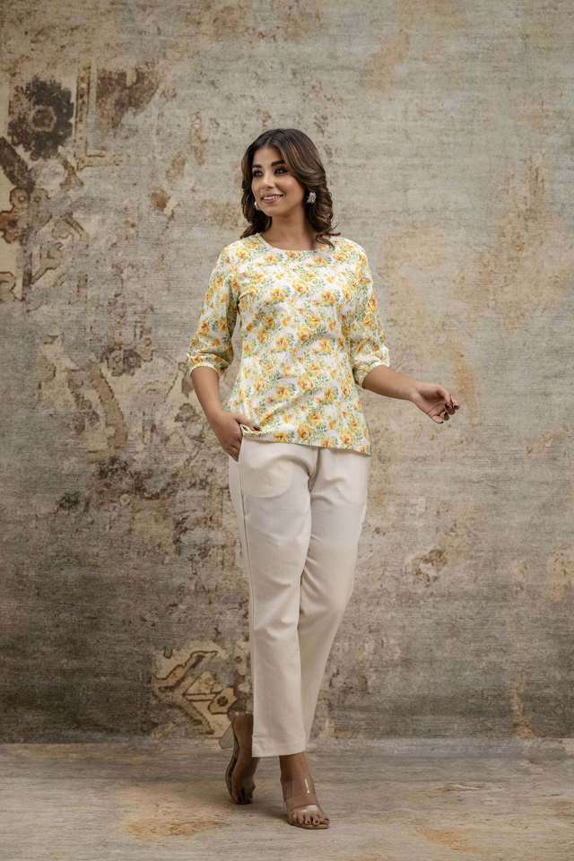 Printed Cotton Round Neck Women's Co-Ord Set