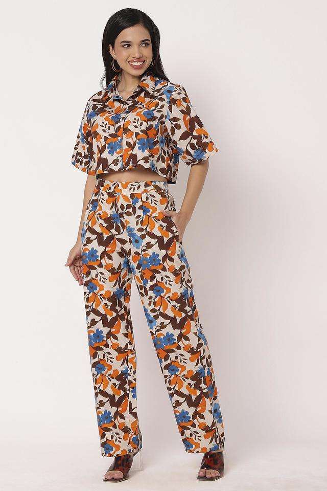 Floral Cotton Regular Fit Women's Co-Ord Set