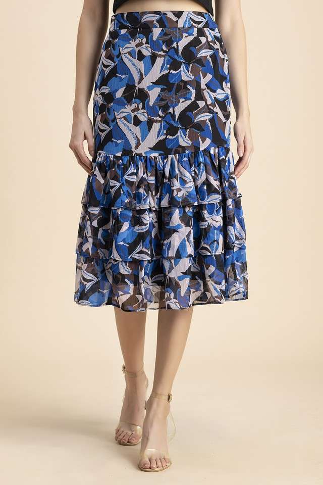 Regular Fit Knee Length Chiffon Women Casual Wear Skirts