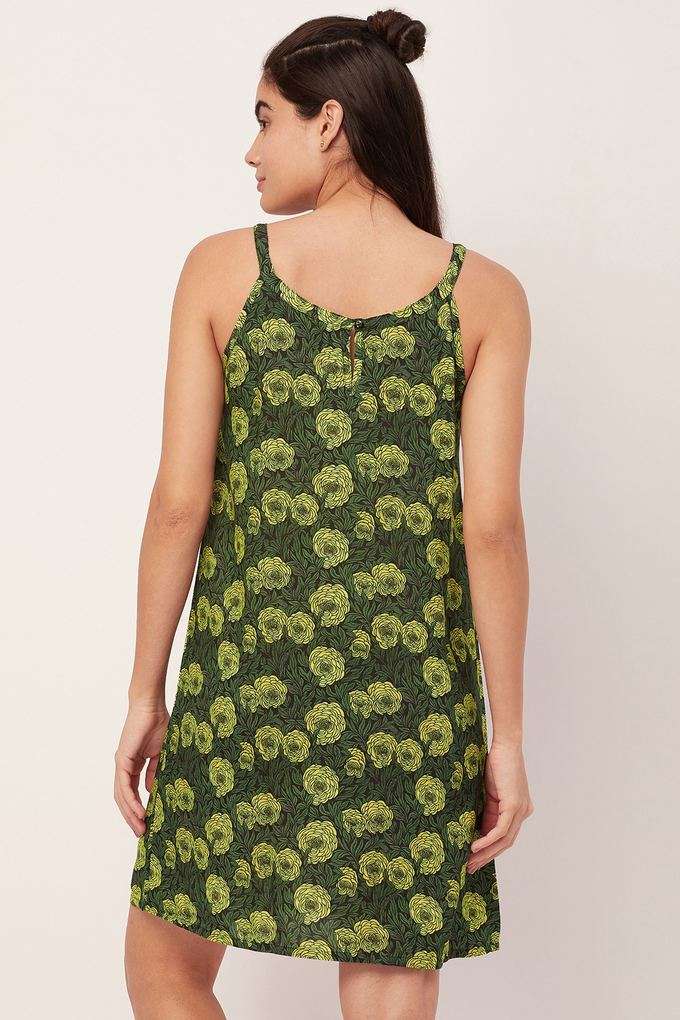 Buy Moomaya green Printed Sleeveless Night Dress Women?S Cami Sleep Dress |  Shoppers Stop