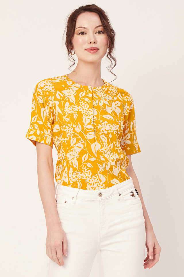 Floral Rayon Round Neck Women Top-image-6