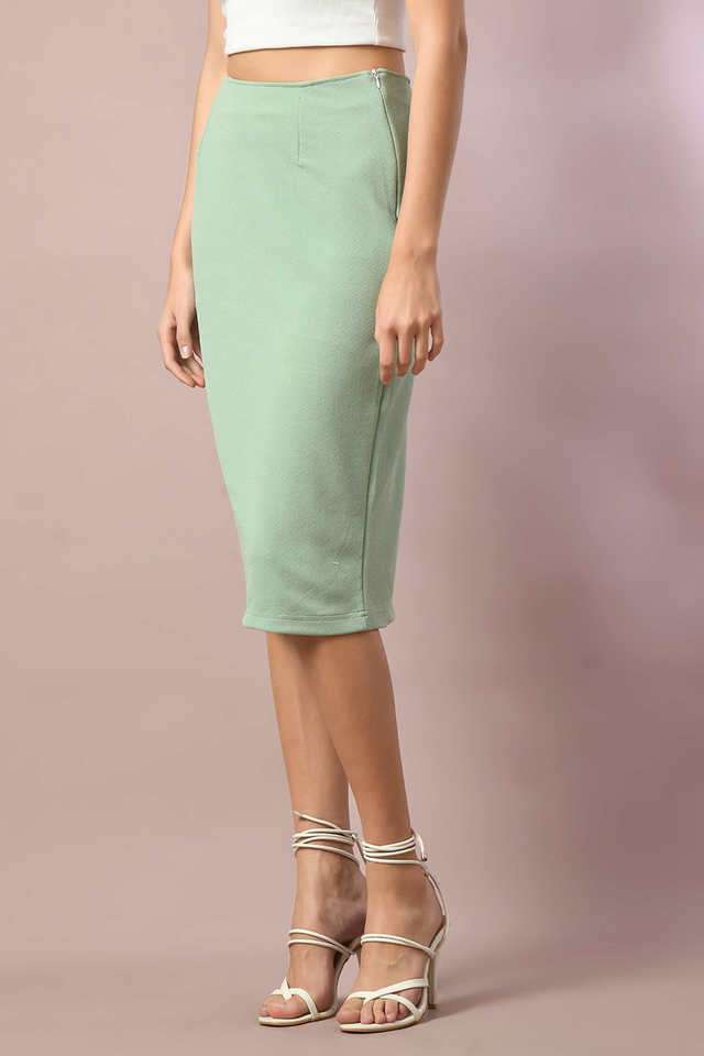 myshka Regular Fit Knee Length Polyester Women Casual Wear Skirts-picture-19